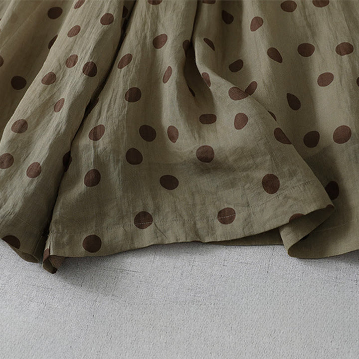 Buddha Stones Summer Casual Vintage Drawstring Polka Dot Women's Cropped Pants With Pockets - image 7