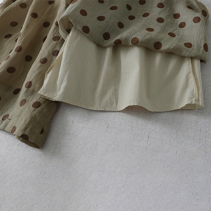 Buddha Stones Summer Casual Vintage Drawstring Polka Dot Women's Cropped Pants With Pockets - image 6