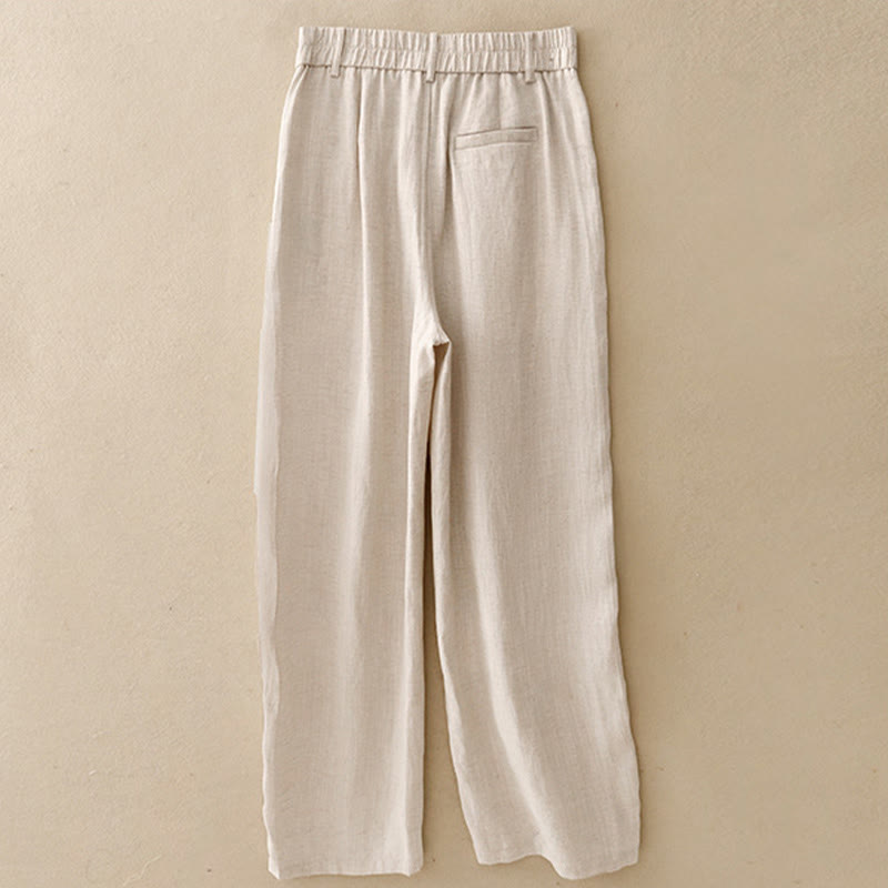 Buddha Stones Spring Summer Minimalist Casual Solid Zipper Design Long Pants Women's Straight Leg Pants With Pockets - image 1