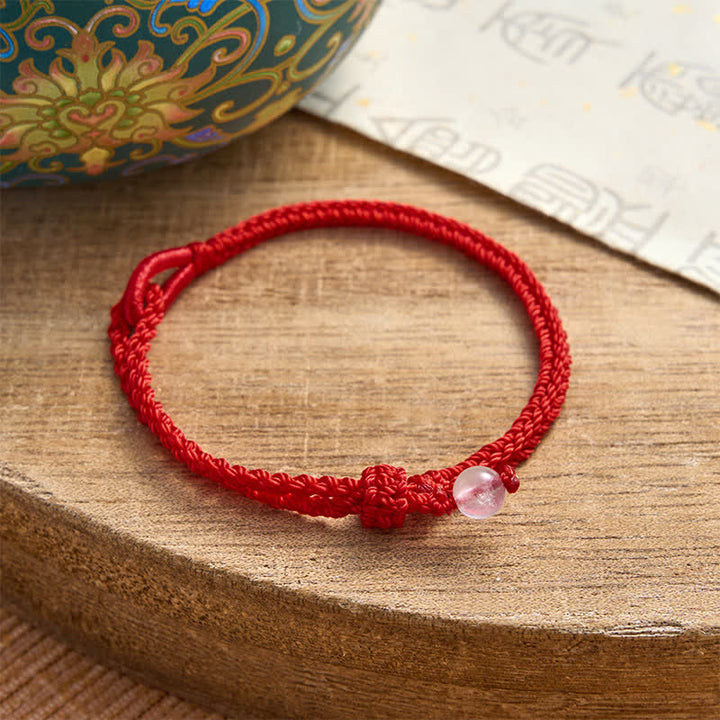 Buddha Stones Green Aventurine Red String Balance Bracelet - Rose Quartz - Red String - 19–20 cm - image 8