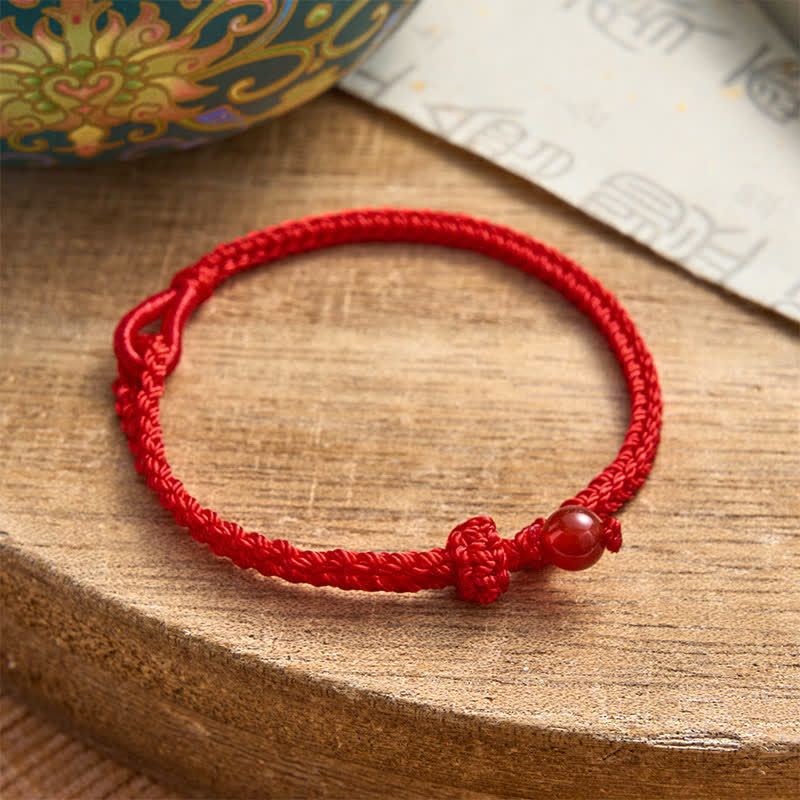 Buddha Stones Green Aventurine Red String Balance Bracelet - Red Agate - Red String - 19–20 cm - image 17