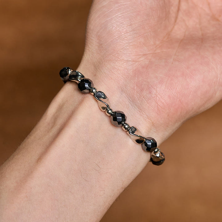 Buddha Stones Natural Hematite Titanium Steel Powerful Chain Bracelet - image 3