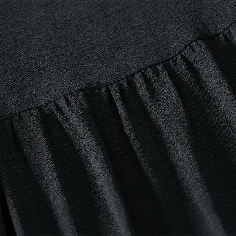 Buddha Stones Summer Casual Minimalist Solid Women's Short Sleeve Dresses With Pocket - image 11
