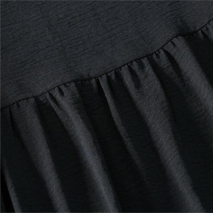 Buddha Stones Summer Casual Minimalist Solid Women's Short Sleeve Dresses With Pocket - image 11