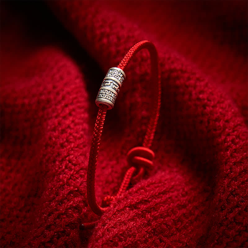 Buddha Stones Handmade Braided Red String Om Mani Padme Hum Protection Bracelet - image 3