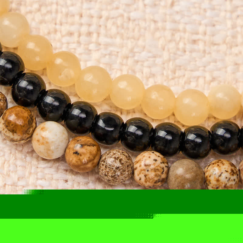 Buddha Stones 3pcs "Clear the Mental Path" Picture Jasper Wisdom Bracelet Includes Gift Message Card - image 4