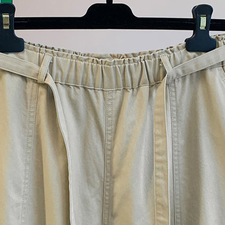 Buddha Stones Spring Casual Minimalist Drawstring Solid Long Pants Women's Harem Pants With Pockets - image 7