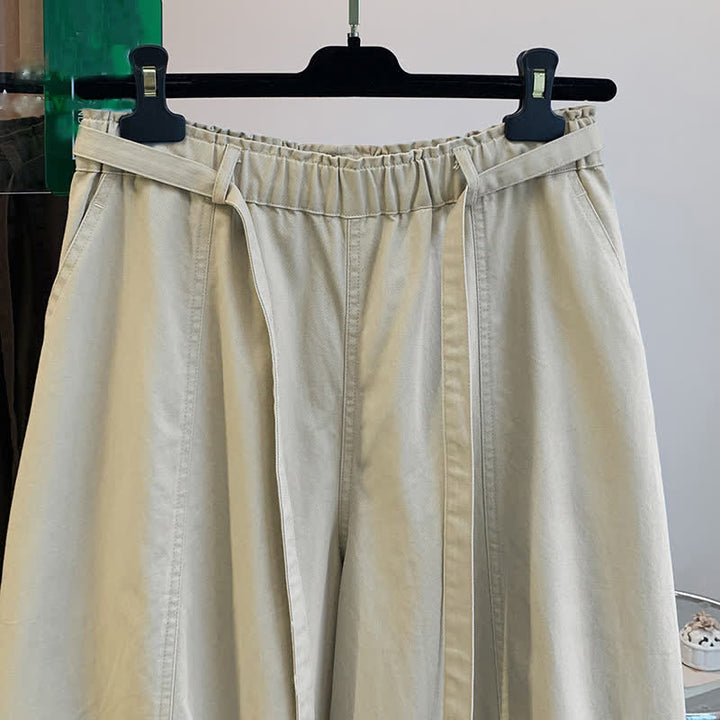 Buddha Stones Spring Casual Minimalist Drawstring Solid Long Pants Women's Harem Pants With Pockets - image 6