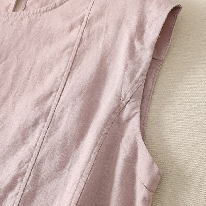 Buddha Stones Summer Casual Elegant Solid Tank Top Women's Sleeveless T-Shirts - image 6