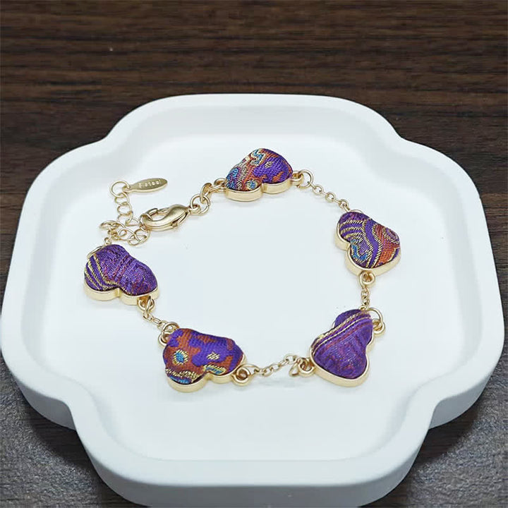 Buddha Stones Song Brocade Gourd Water Ripples Good Fortune Chinese Vintage Bracelet - Purple Gold (Same Color Tone – Pattern Varies) - image 9