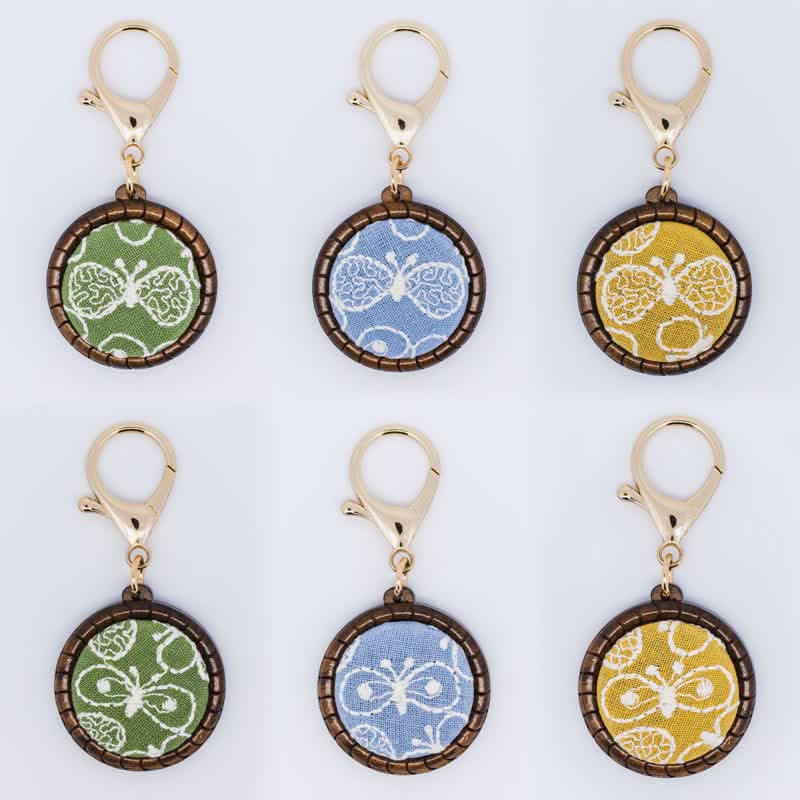 Buddha Stones Wooden Hand Carved Embroidered Flower Butterfly Grounding Round Necklace - image 13