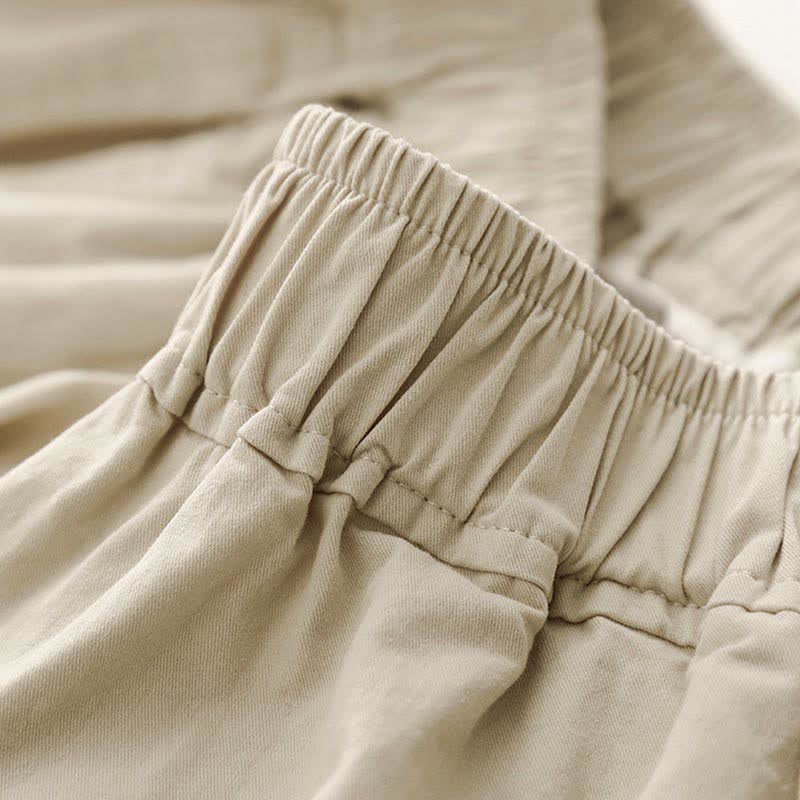 Buddha Stones Spring Summer Casual Minimalist Solid Cropped Pants Women's Wide Leg Pants With Pockets - image 4