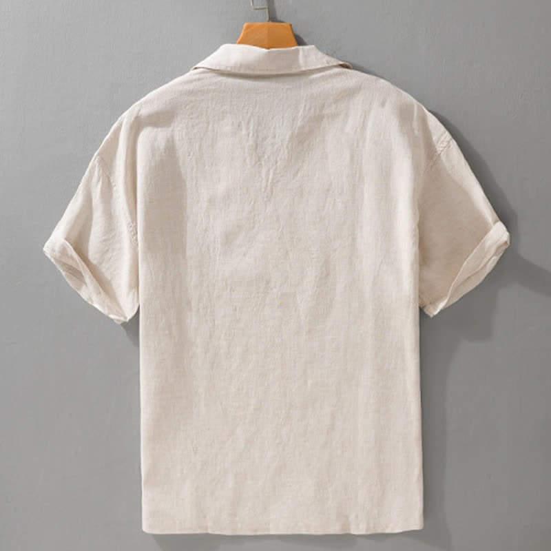 Buddha Stones Summer Casual Minimalist Solid Men's Short Sleeve Shirts - image 1