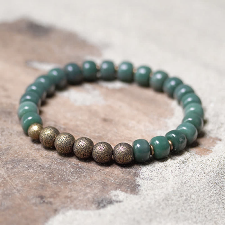 Buddha Stones Tibetan Cyan Bodhi Seed Copper Success Bracelet - 18cm - image 0