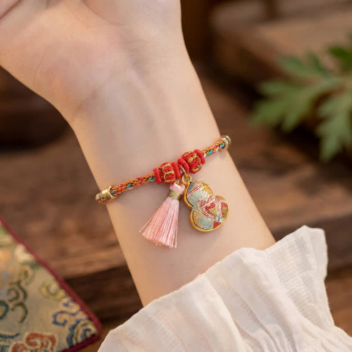 Buddha Stones Handwoven Five Color Apple Money Bag Gourd Chinese Lock Charm Protection Bracelet - image 37