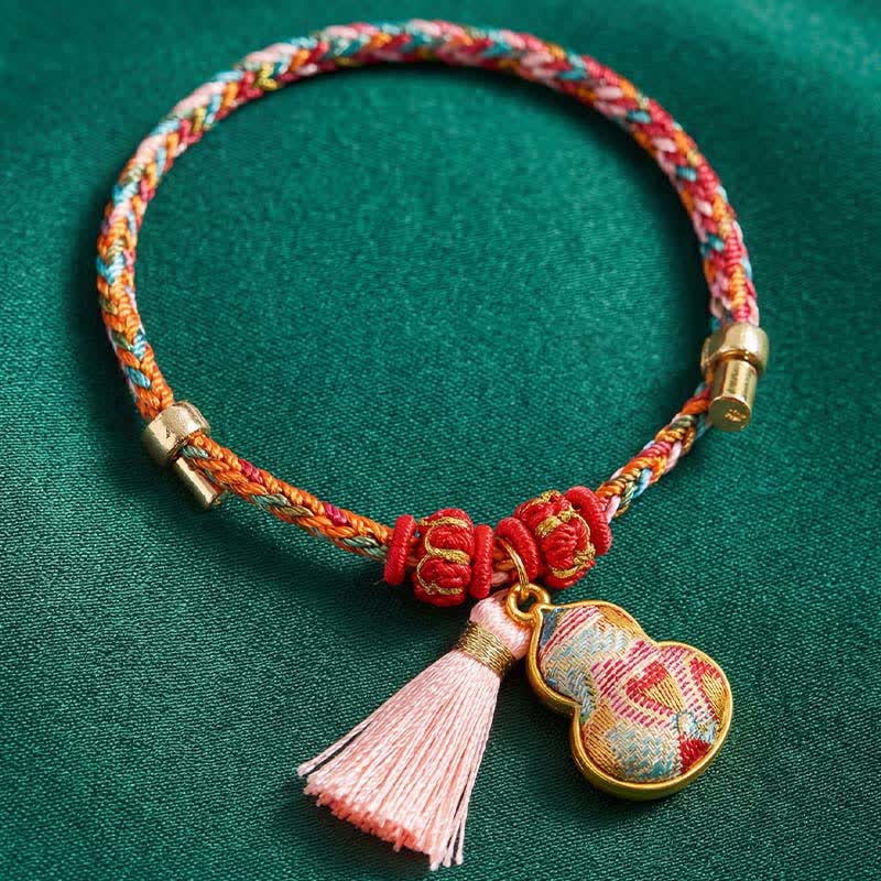Buddha Stones Handwoven Five Color Apple Money Bag Gourd Chinese Lock Charm Protection Bracelet - image 44