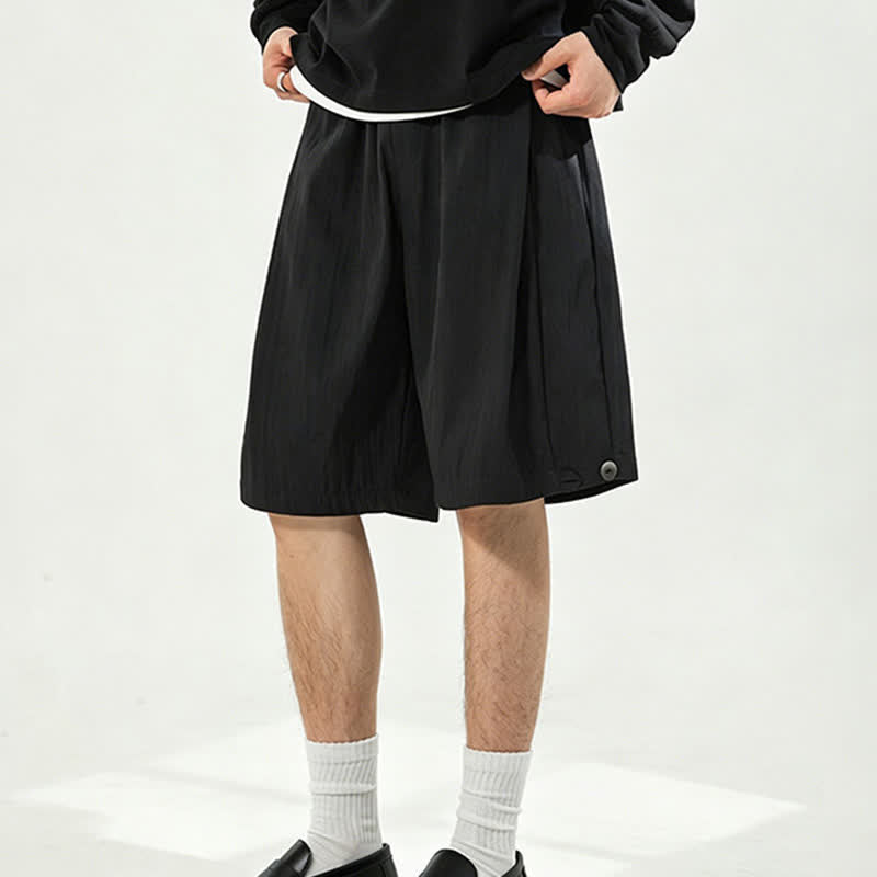 Buddha Stones Summer Casual Minimalist Drawstring Elastic Waist Solid Men's Shorts With Pocket - image 16
