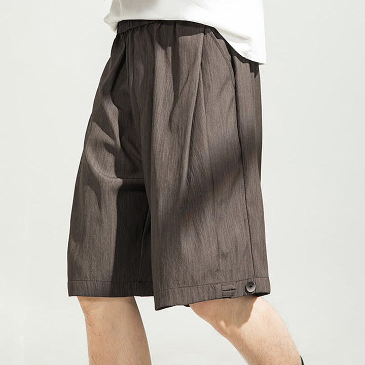 Buddha Stones Summer Casual Minimalist Drawstring Elastic Waist Solid Men's Shorts With Pocket - image 30