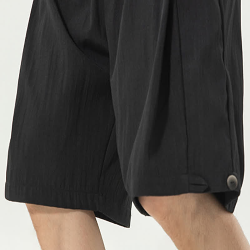 Buddha Stones Summer Casual Minimalist Drawstring Elastic Waist Solid Men's Shorts With Pocket - image 22