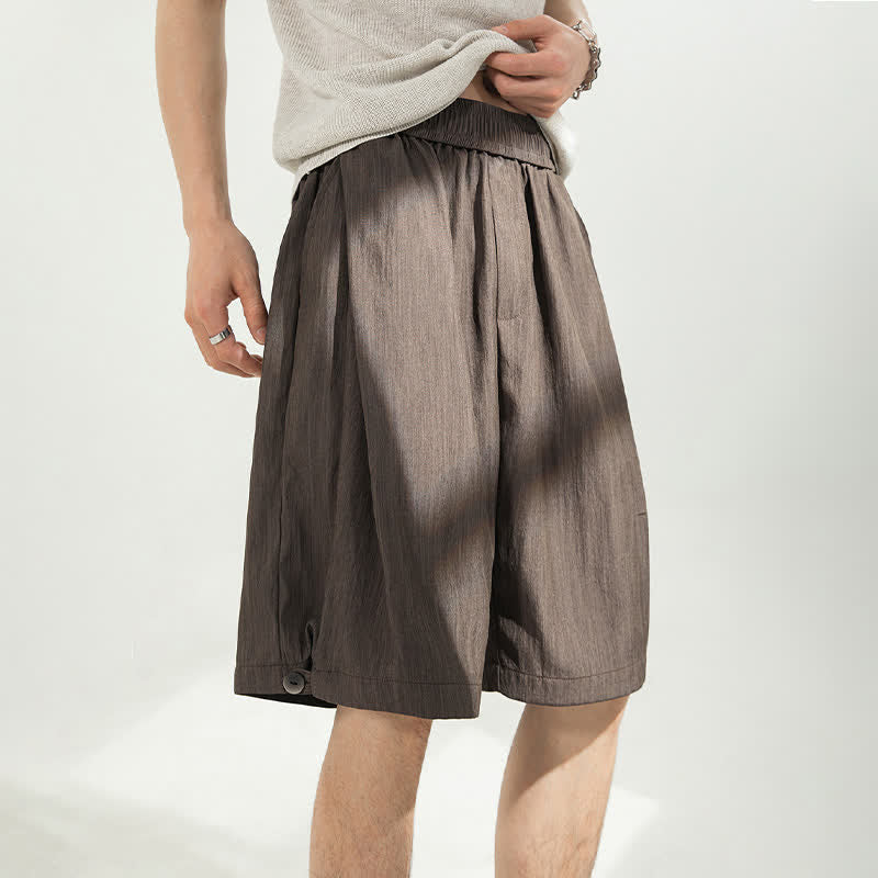 Buddha Stones Summer Casual Minimalist Drawstring Elastic Waist Solid Men's Shorts With Pocket - image 16