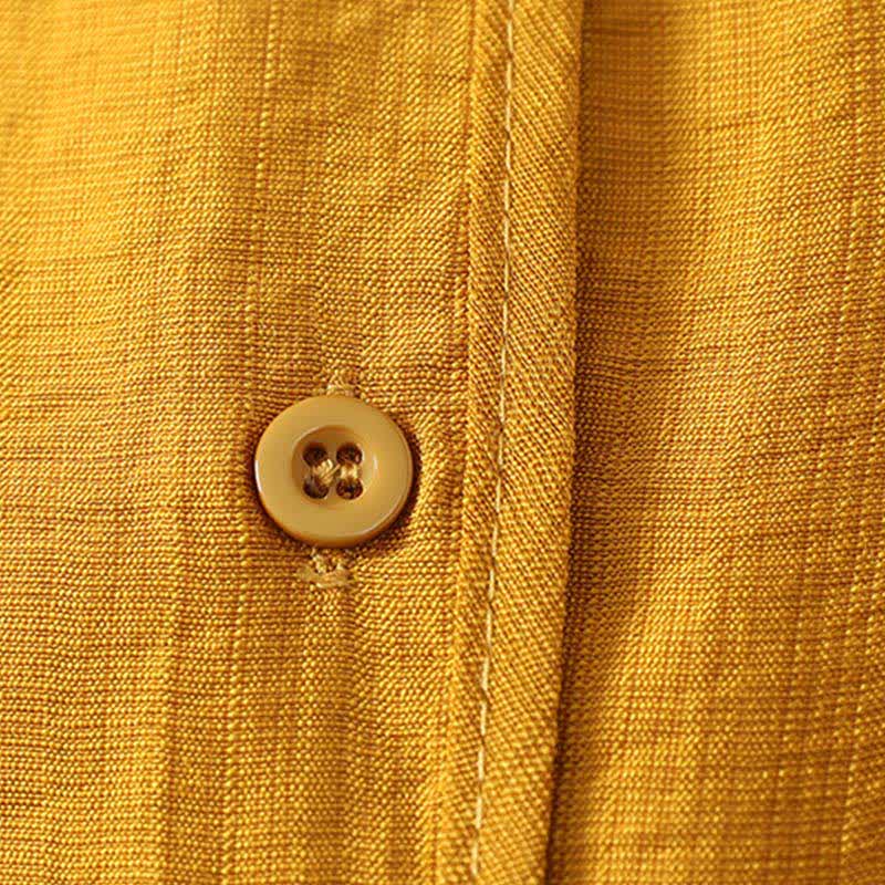 Buddha Stones Summer Casual Minimalist Button-Up Solid Women's Long Sleeve Shirts - image 4