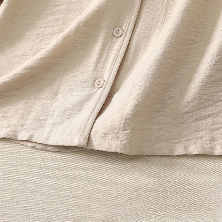 Buddha Stones Summer Casual Minimalist Button-Up Solid Women's Long Sleeve Shirts - image 11