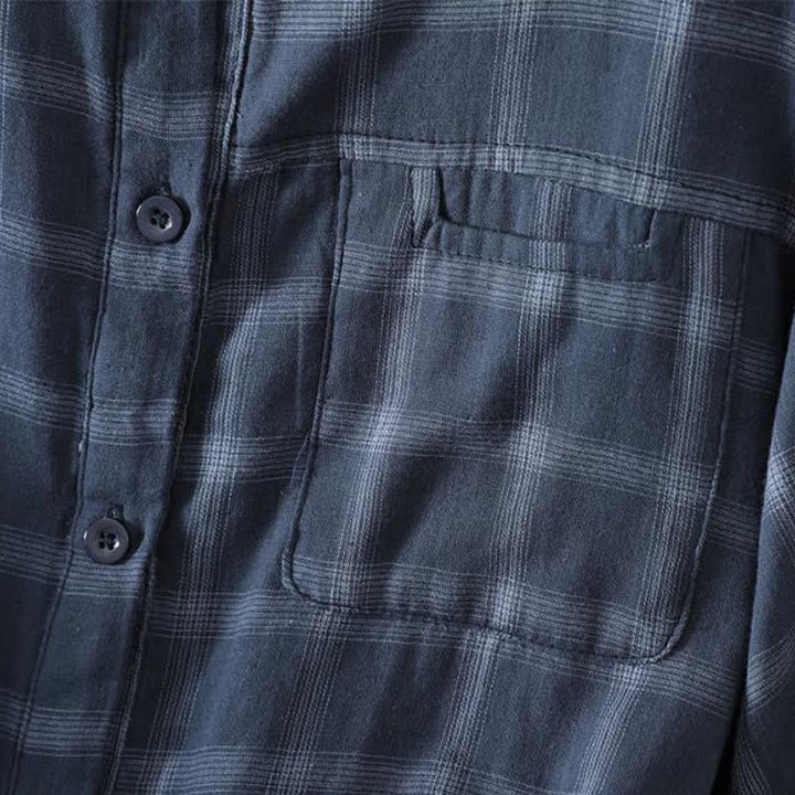 Buddha Stones Summer Casual Vintage Plaid Women's Short Sleeve Shirts With Patch Pocket - image 9
