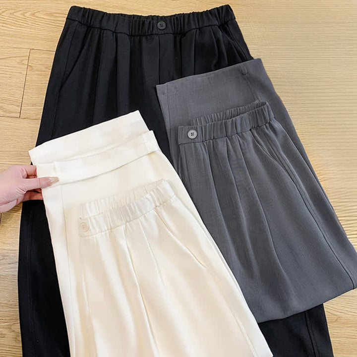 Buddha Stones Summer Casual Minimalist Solid Cropped Pants Women's Harem Pants With Pocket - image 23