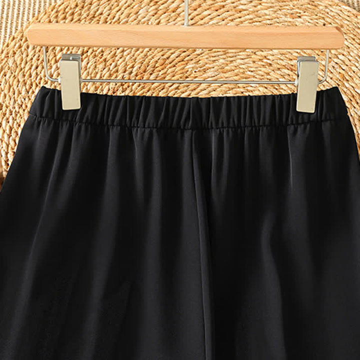 Buddha Stones Summer Casual Minimalist Solid Cropped Pants Women's Harem Pants With Pocket - image 10