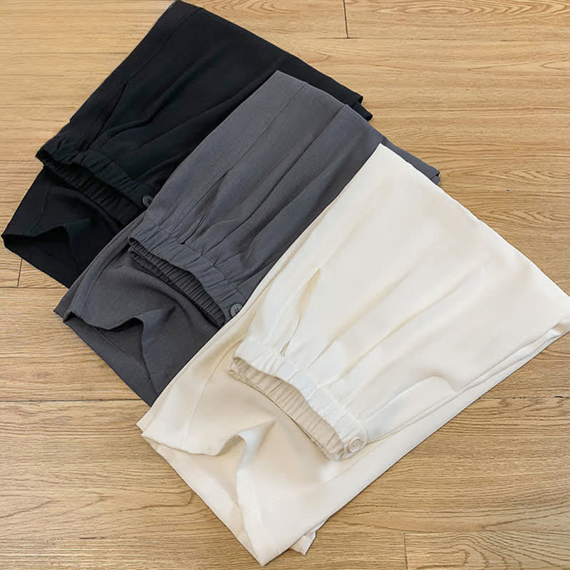 Buddha Stones Summer Casual Minimalist Solid Cropped Pants Women's Harem Pants With Pocket - image 20