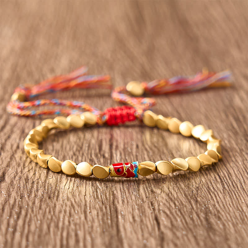 Buddha Stones Copper Koi Fish Success Vintage Ethnic Bracelet - image 1