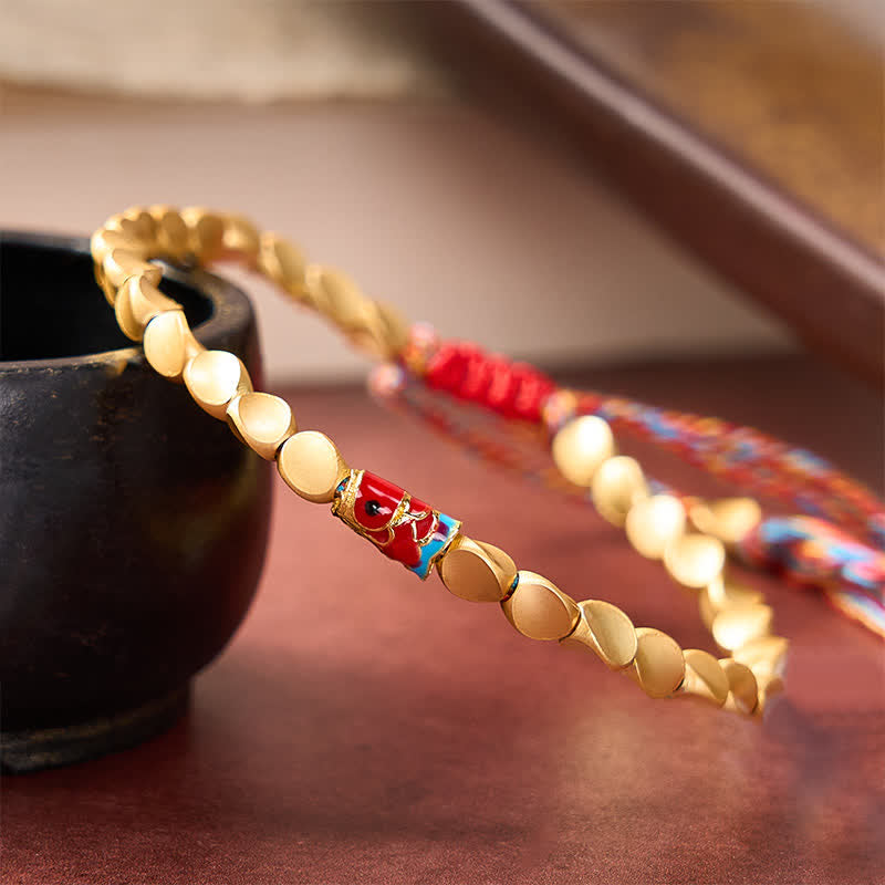 Buddha Stones Copper Koi Fish Success Vintage Ethnic Bracelet - image 4
