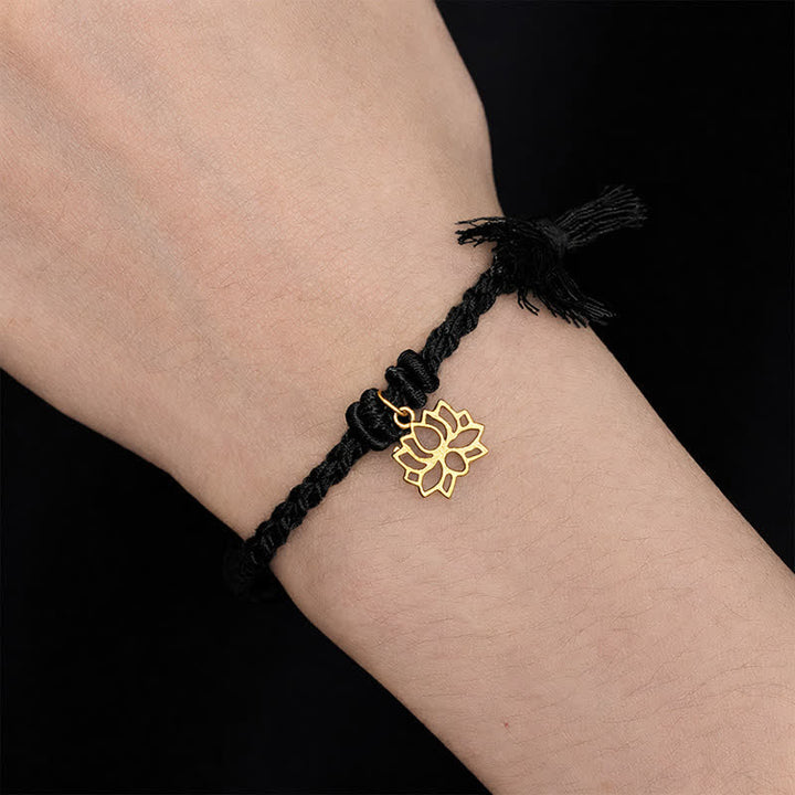 Buddha Stones Copper Lotus Red String New beginning Bracelet - image 16