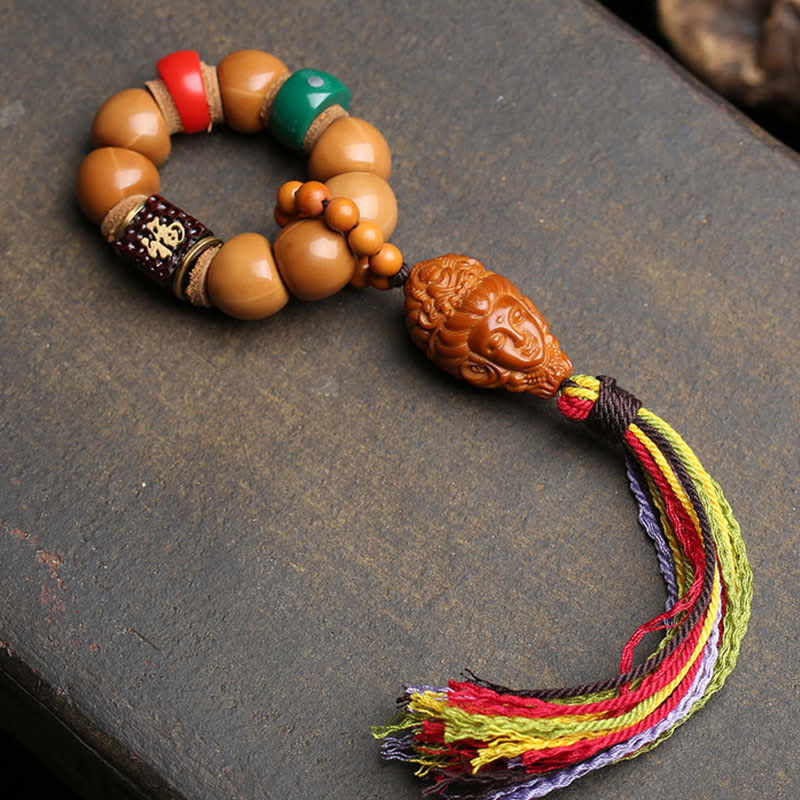 Buddha Stones Bodhi Seed Avalokiteshvara Fu Character Peace Tibetan Colorful Tassel Tactile Meditation Beads Decorations - image 2