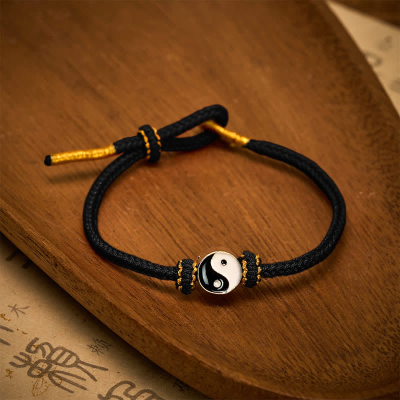 Buddha Stones Hand-Woven Yin Yang Red String Lucky Adjustable Braided Cord Bracelet - image 10