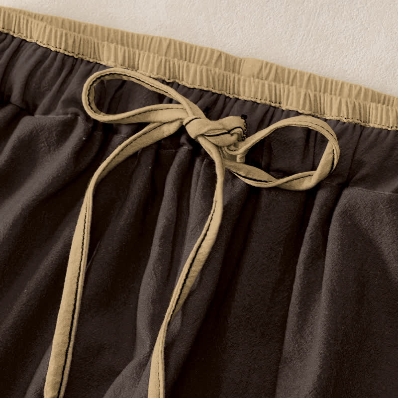 Buddha Stones Cotton Zen Bamboo Pattern Women's Elastic Waist Pants With Pockets - image 5