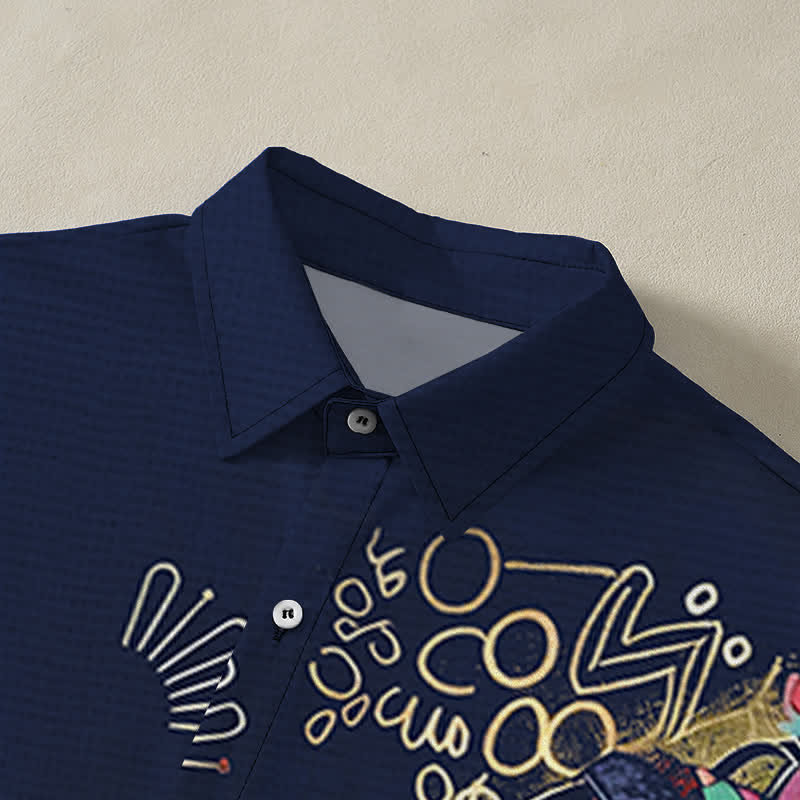 Buddha Stones Tribal Woman Silhouette Pattern Buttons Breathable Men's Short Sleeve Shirt - image 12
