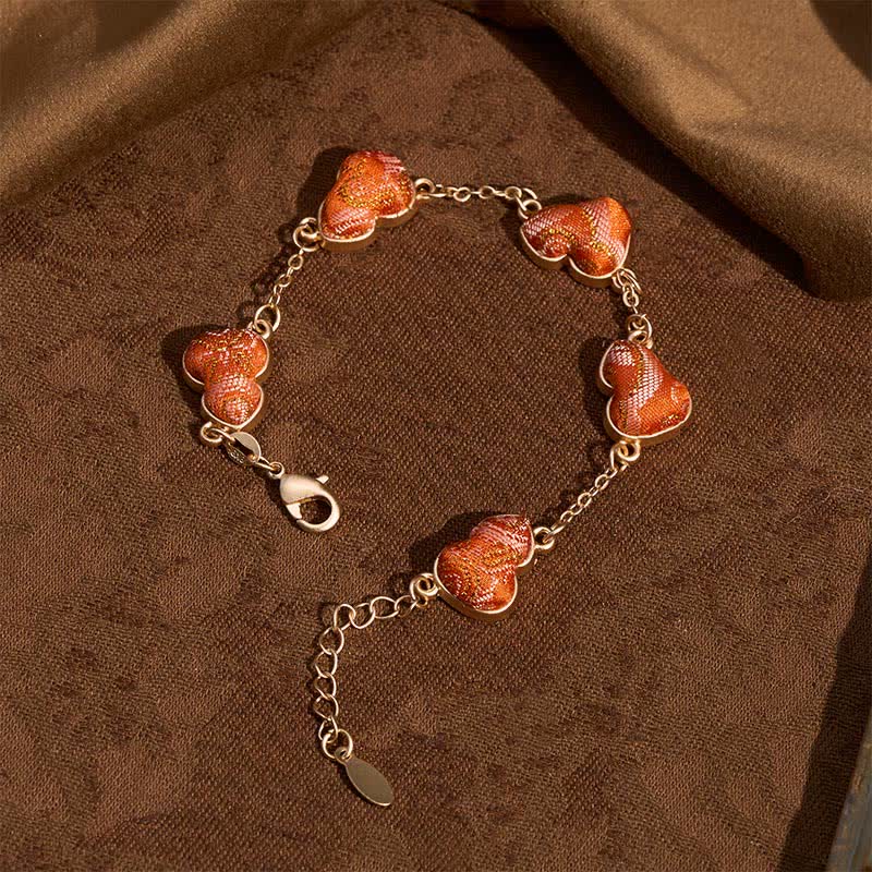 Buddha Stones Song Brocade Gourd Water Ripples Good Fortune Chinese Vintage Bracelet - image 1