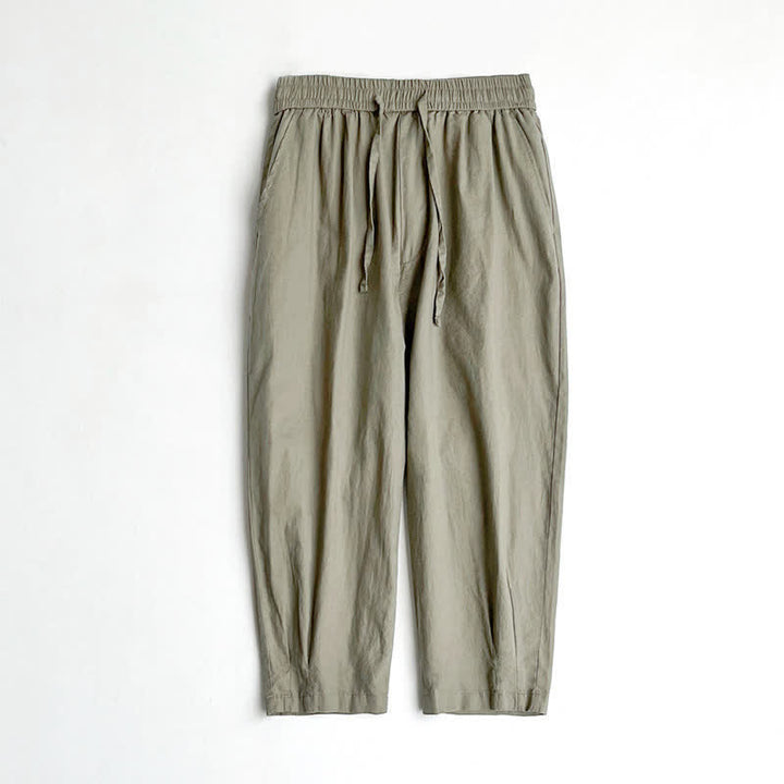 Buddha Stones Summer Casual Vintage Drawstring Solid Men's Harem Pants With Pockets - image 6