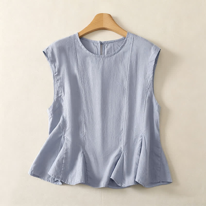 Buddha Stones Summer Casual Elegant Solid Tank Top Women's Sleeveless T-Shirts - LightSteelBlue - US8-10, UK/AU12-14, EU40-42 (2XL) - image 0