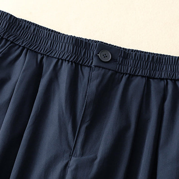 Buddha Stones Summer Casual Elegant Button-Up Solid Zipper Design Ruffles Hem Cropped Pants Women's Harem Pants With Pocket - image 16