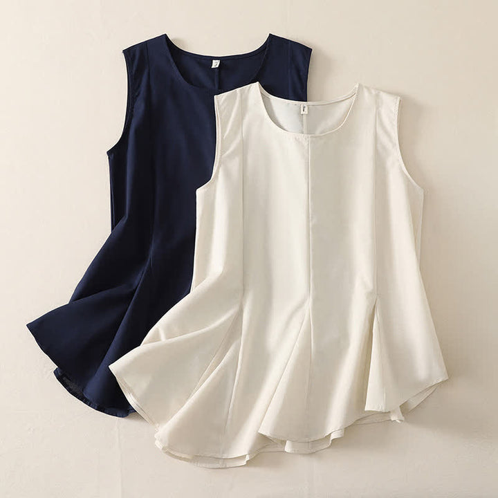Buddha Stones Summer Minimalist Basic Solid Crew Neck Tank Top Women's Sleeveless T-Shirts - image 13