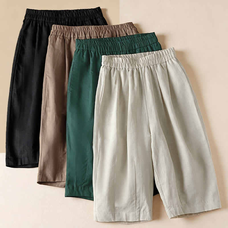 Buddha Stones Summer Casual Minimalist Solid Bermuda Shorts Women's Shorts With Pockets - image 22