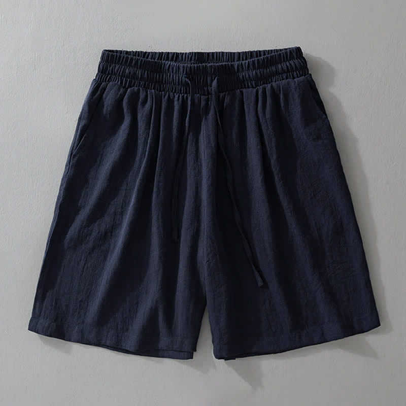 Buddha Stones Summer Casual Minimalist Drawstring Solid Men's Shorts With Pocket - image 1