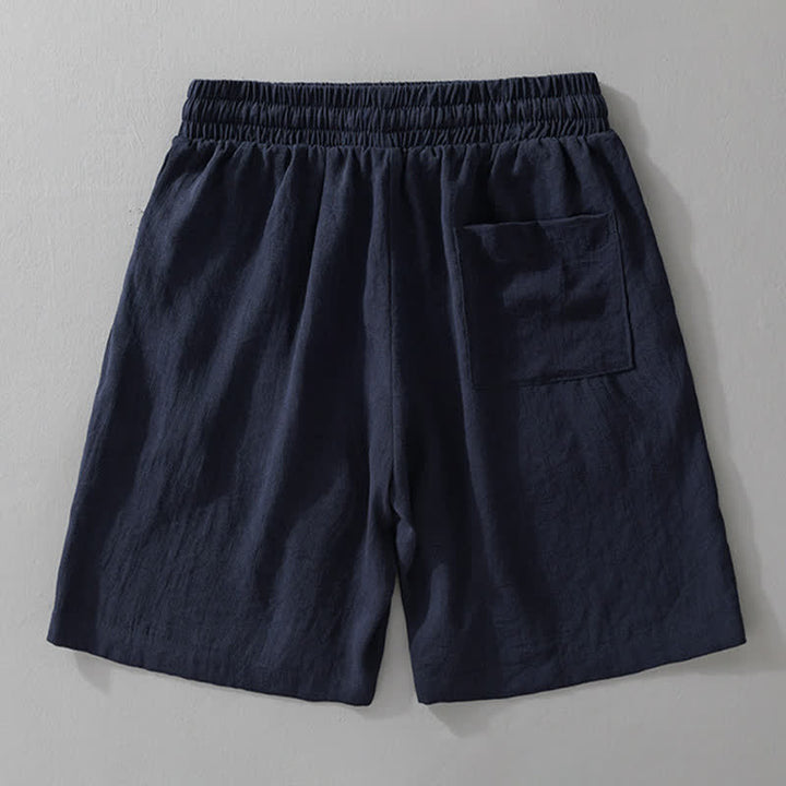 Buddha Stones Summer Casual Minimalist Drawstring Solid Men's Shorts With Pocket - image 2
