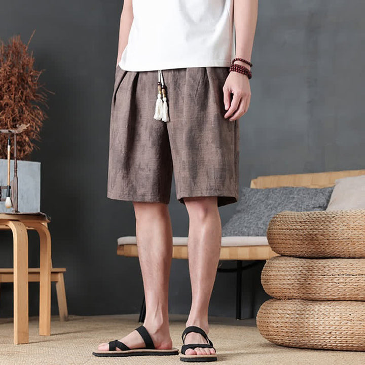 Buddha Stones Summer Casual Minimalist Drawstring Solid Men's Shorts With Pocket - image 11