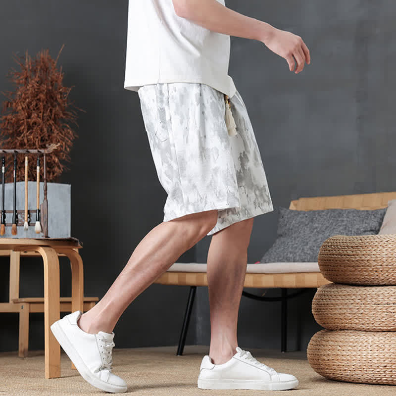 Buddha Stones Summer Casual Minimalist Drawstring Solid Men's Shorts With Pocket - image 26