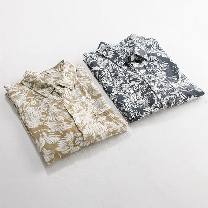 Buddha Stones Summer Casual Button-Up Sunflower Floral Men's Short Sleeve Shirts With Patch Pocket - image 12