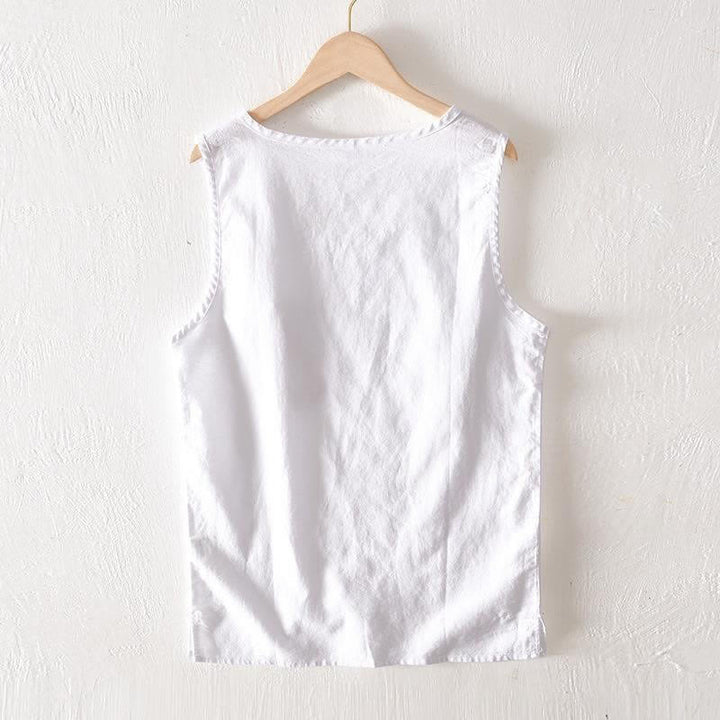 Buddha Stones Summer Casual Minimalist Solid Tank Top Men's Sleeveless T-Shirts With Patch Pocket - image 9