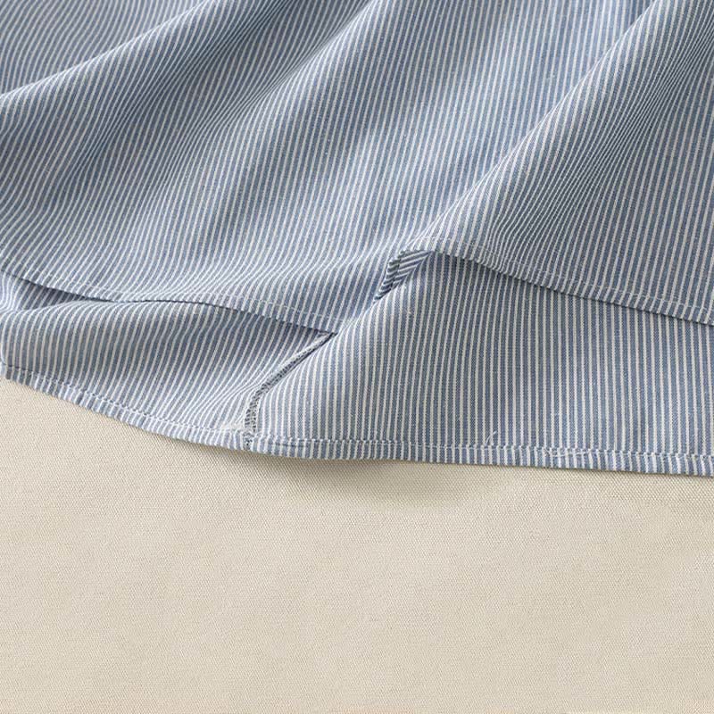 Buddha Stones Summer Casual Simple Side Slit Striped Women's Short Sleeve Dresses With Pocket - image 6